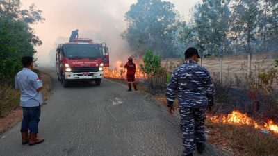 Prajurit Posal Pangkalbalam Gercep Padamkan Karhutla 6 Hektare di Bangka