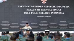 Presiden Republik Indonesia, Prabowo Subianto, menggelar taklimat kepada 800 perwira tinggi